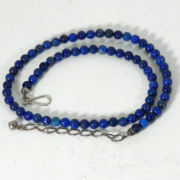 Vintage Jay King Mine Finds Blue Gemstone Round Bead Necklace 925 - Picture 7 of 9